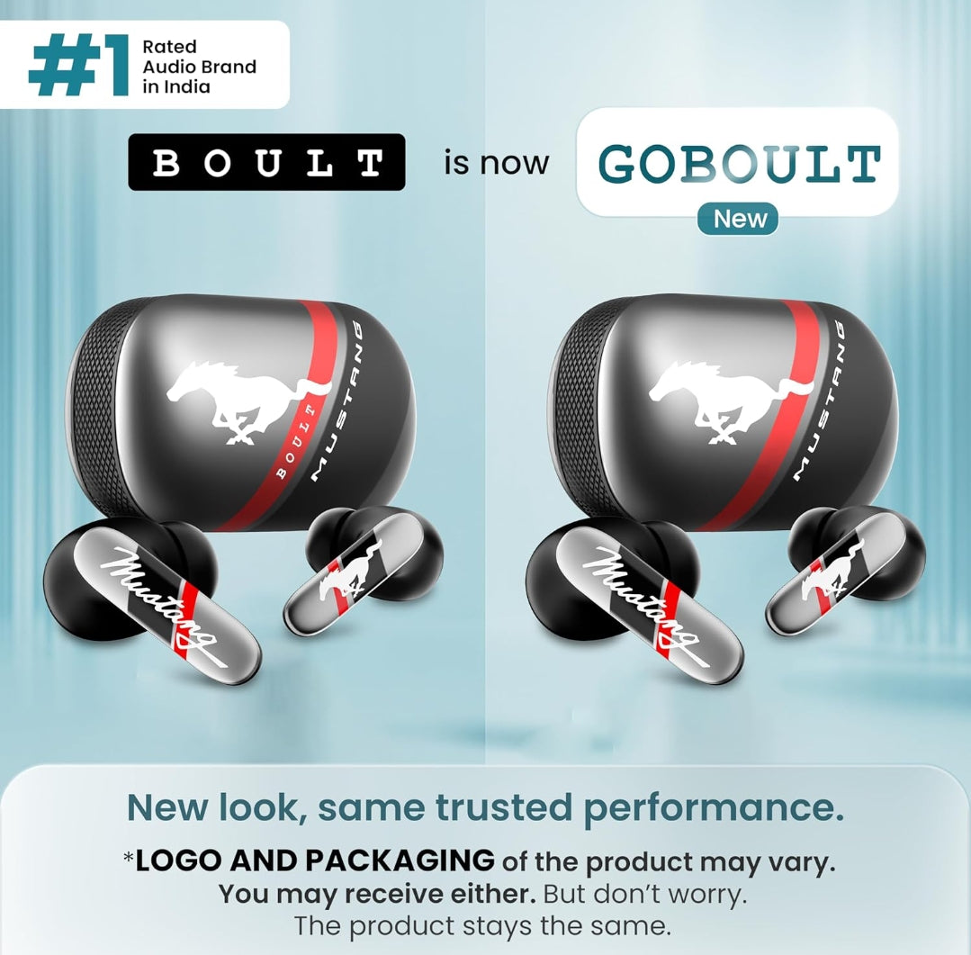 Boult Mustang Newly Launched Dyno TWS Earbuds with 60H Playtime, App Support, Dual Pairing, 4 Mics ENC, 45ms Low Latency, 13mm Drivers, Touch Controls, Made in India, IPX5 Ear Buds Wireless (Silver)