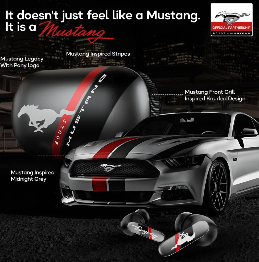Boult Mustang Newly Launched Dyno TWS Earbuds with 60H Playtime, App Support, Dual Pairing, 4 Mics ENC, 45ms Low Latency, 13mm Drivers, Touch Controls, Made in India, IPX5 Ear Buds Wireless (Silver)